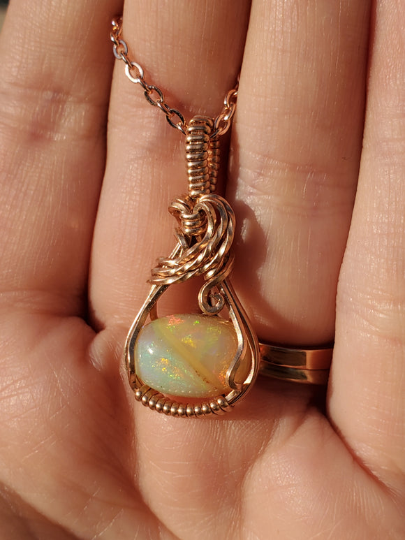 RG0009 Wire-Wrapped Ethiopian Opal