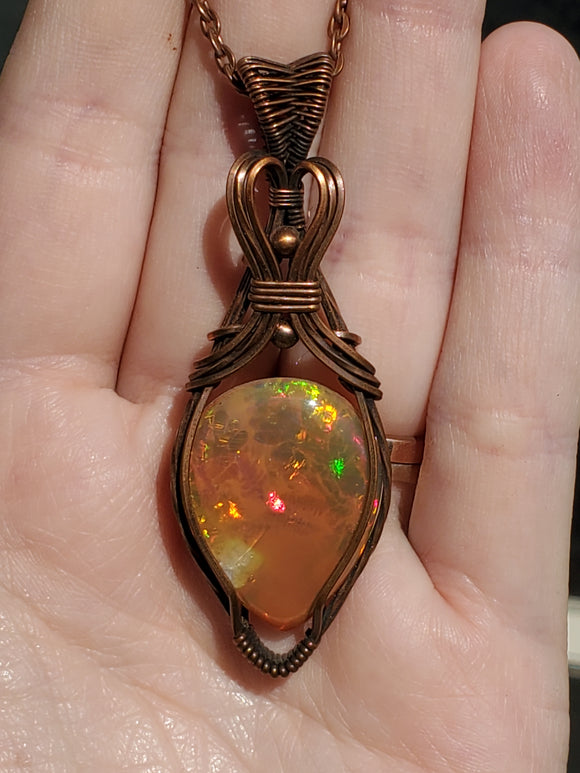 0225 Wire-Wrapped Ethiopian Opal