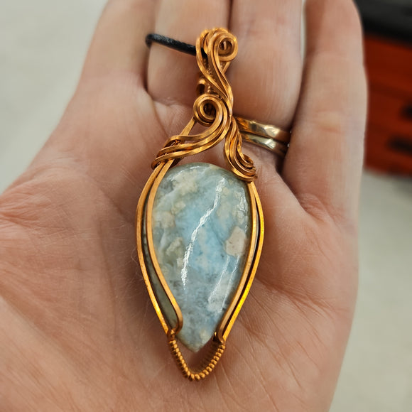 C0179 Wire-Wrapped Larimar