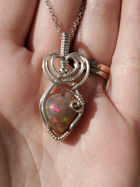 SS0009 Wire-Wrapped Ethiopian Opal