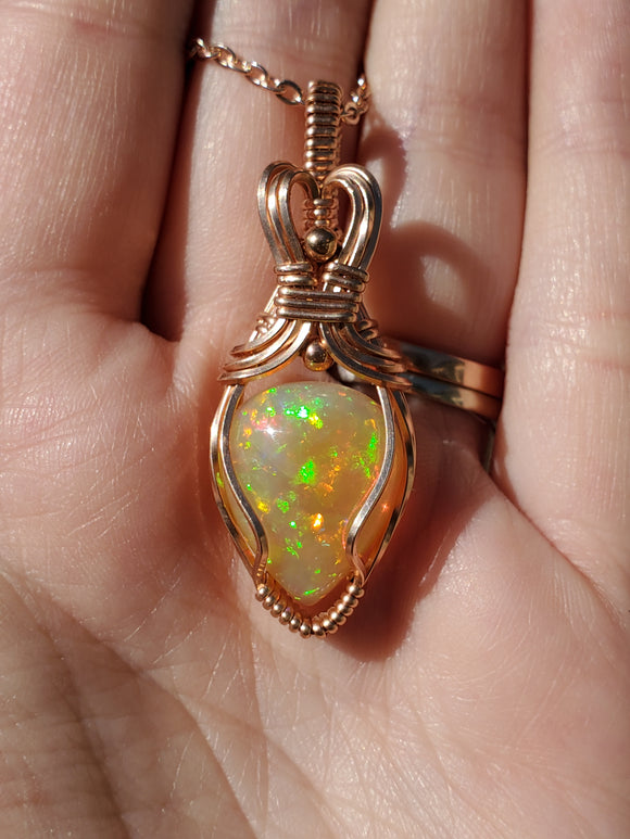 0226 Wire-Wrapped Ethiopian Opal