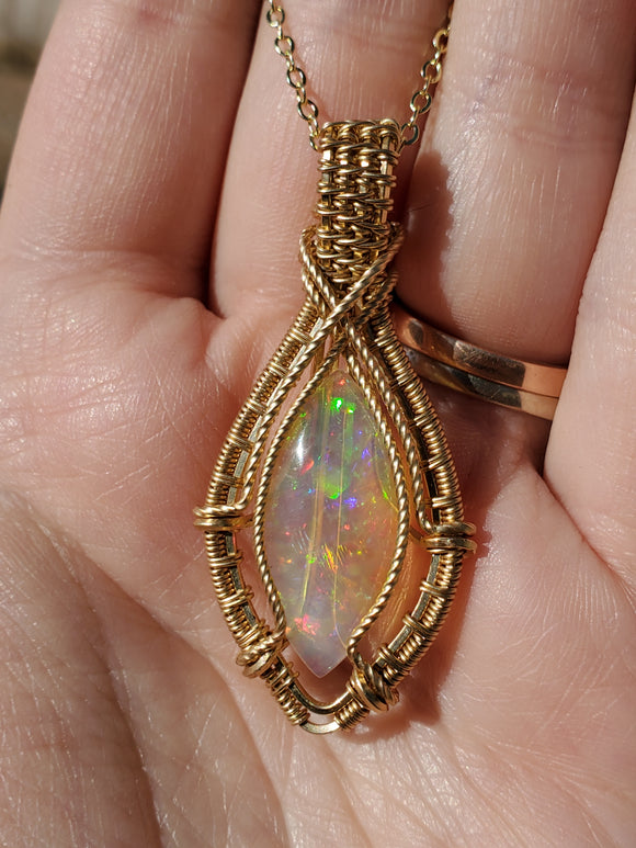 0323 Wire-Wrapped Ethiopian Opal