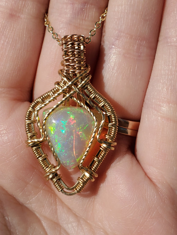 0331 Wire-Wrapped Ethiopian Opal