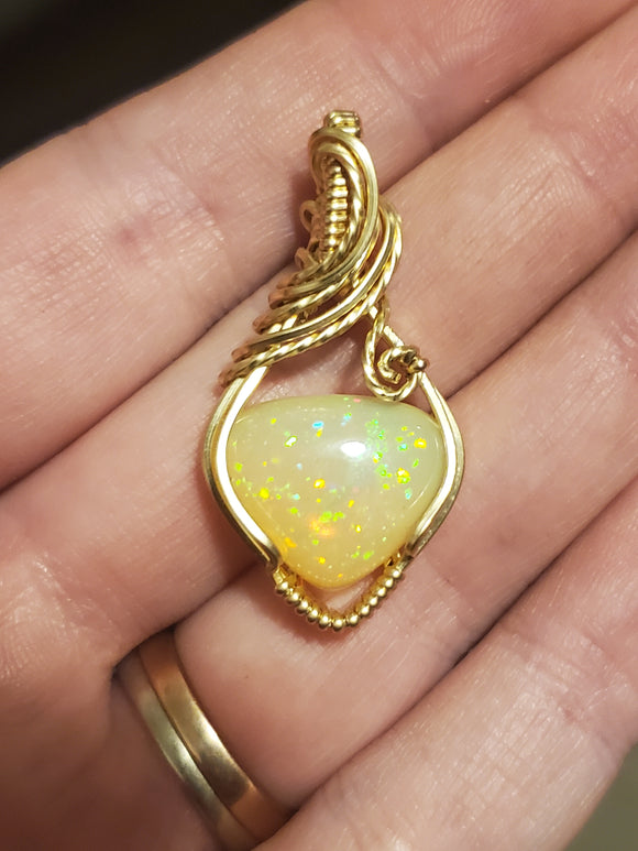 GF0001 Wire-Wrapped Ethiopian Opal