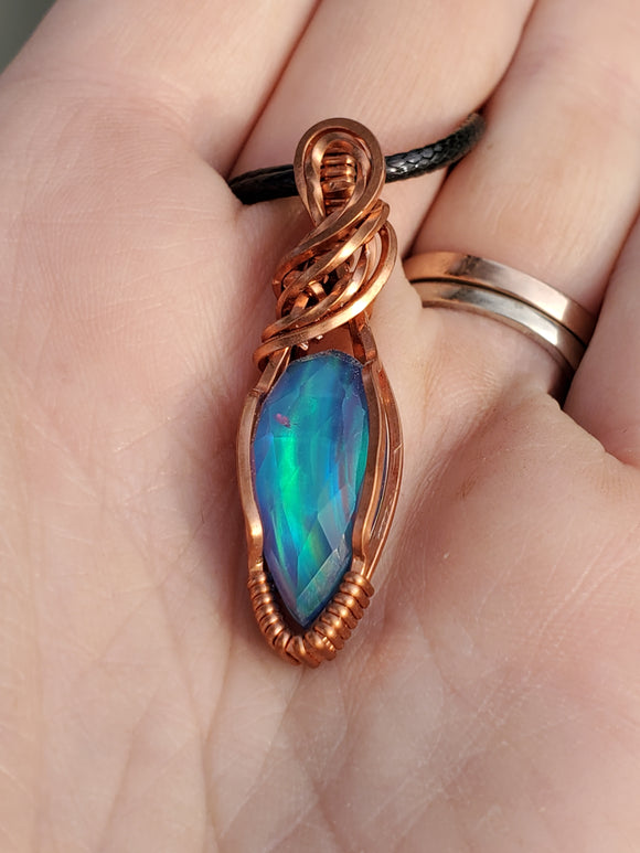 C0112 Wire-Wrapped Aurora Opal