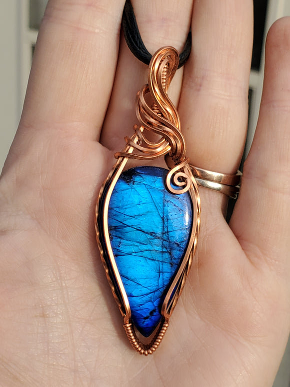 C0141 Wire-Wrapped Color-Treated Labradorite