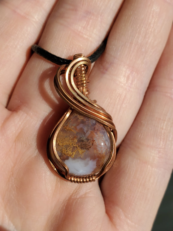 0161 Wire-Wrapped Moss Agate